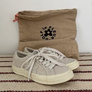 Golf Le Fleur x Converse One Star sz M5.5 W7.5 Mono White Suede